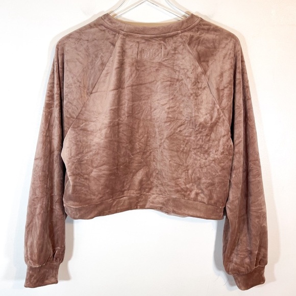 UGG Beckner Cropped Sweatshirt Long Sleeve Cropped Crewneck Velvet Plush XL - Picture 4 of 12